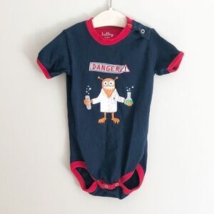 Hatley Mad Monster Scientist Onesie Navy Blue Funny Baby